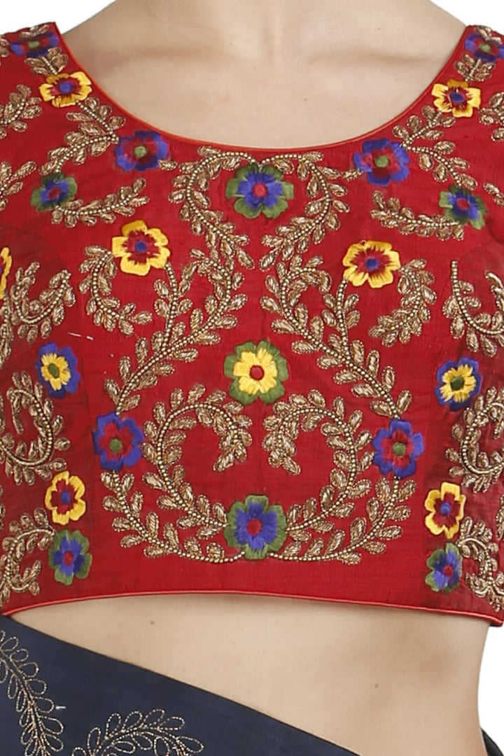 Embroidereed Saree &amp; Blouse Set - samantchauhan