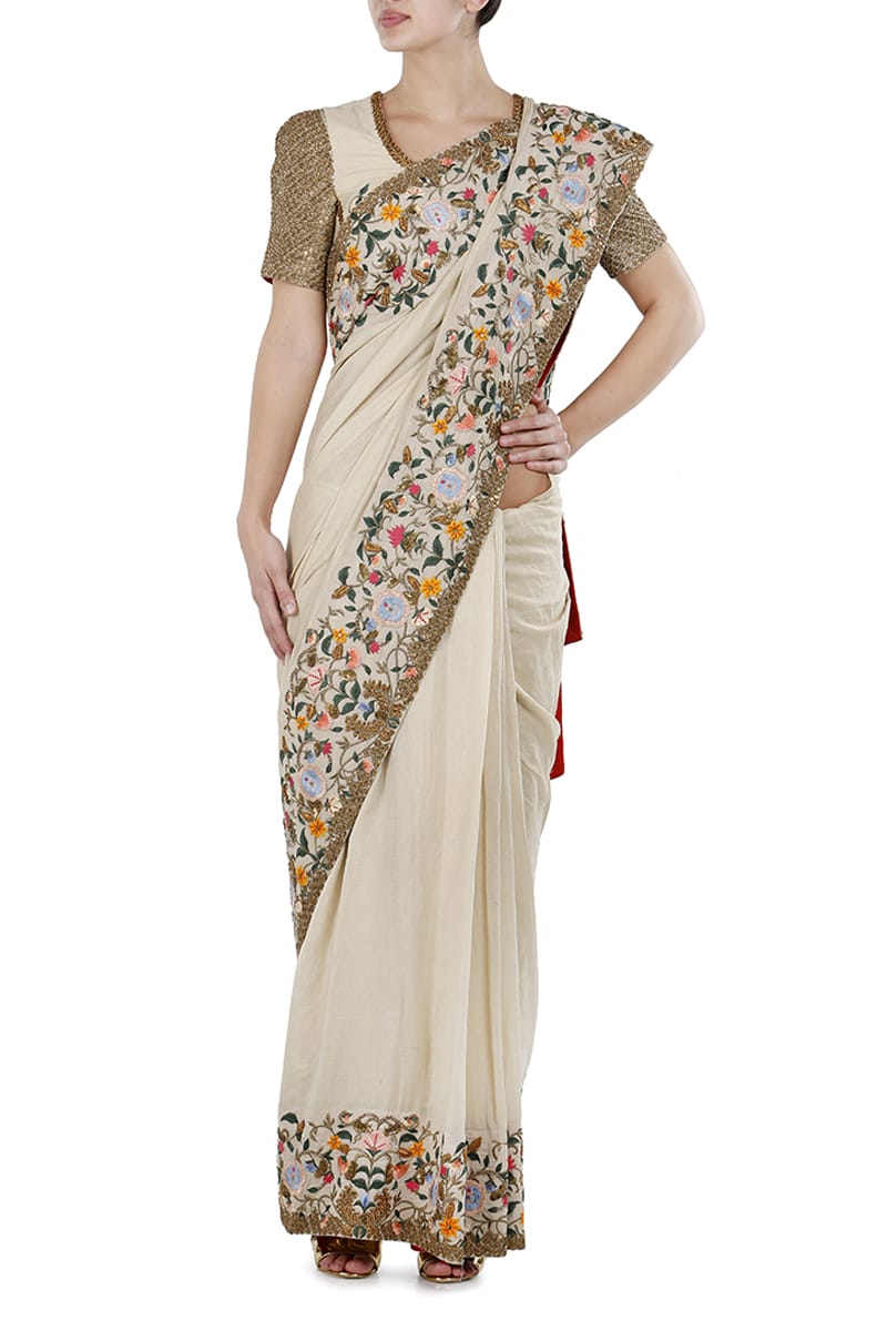 Embroidereed Saree & Blouse Set - samantchauhan