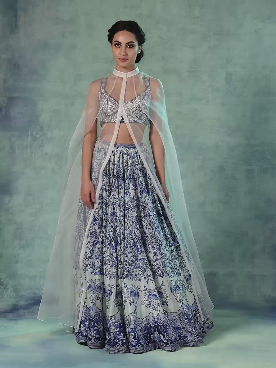Cotton Silk lehenga set showcasing digital prints