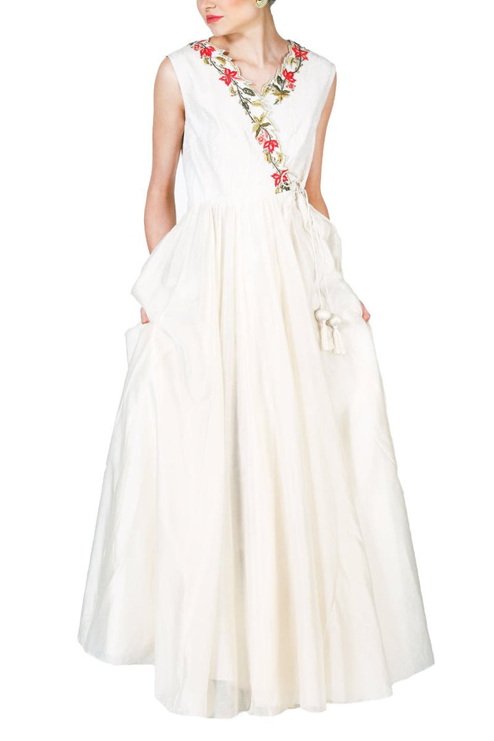 Fit &amp; Flare Overlap Dress - samantchauhan