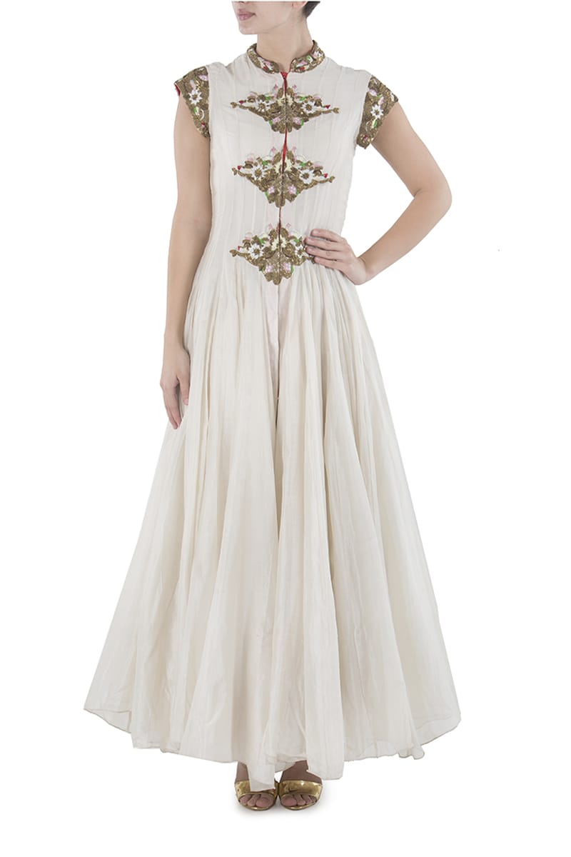 Floor - Length Embroidered Dress - samantchauhan