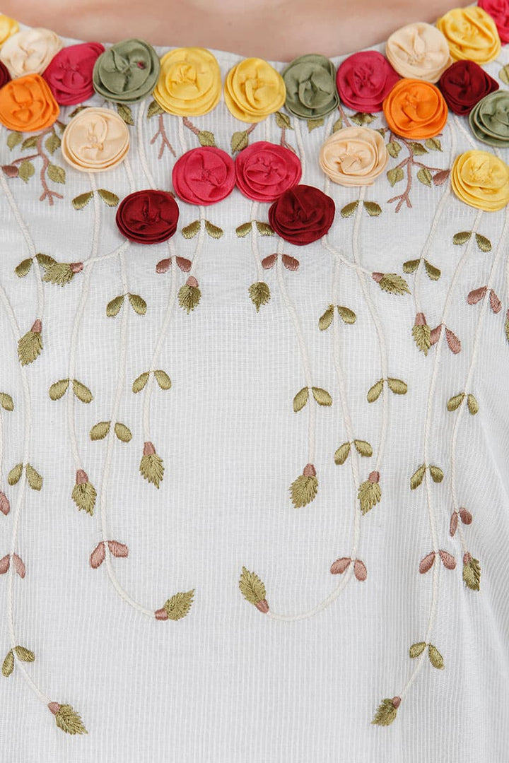 Floral Applique Kurta - samantchauhan