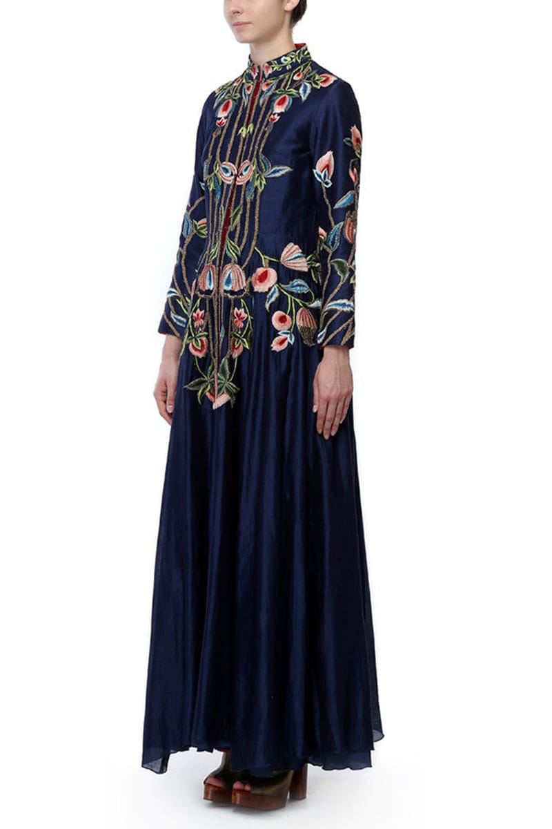 Floral Embroidered Gown - samantchauhan