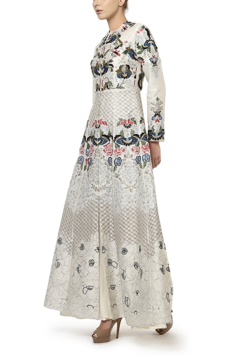 Floral Embroidered Gown - samantchauhan