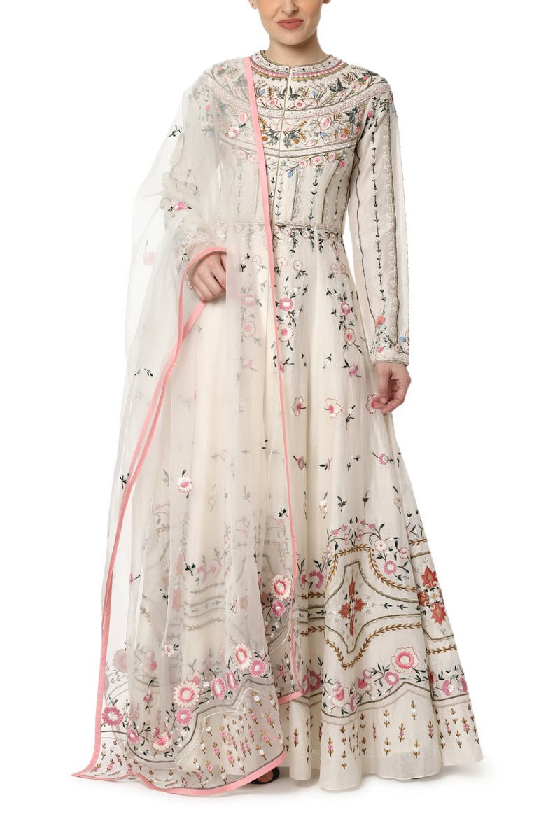 Floral Embroidered Jacket Dress - samantchauhan