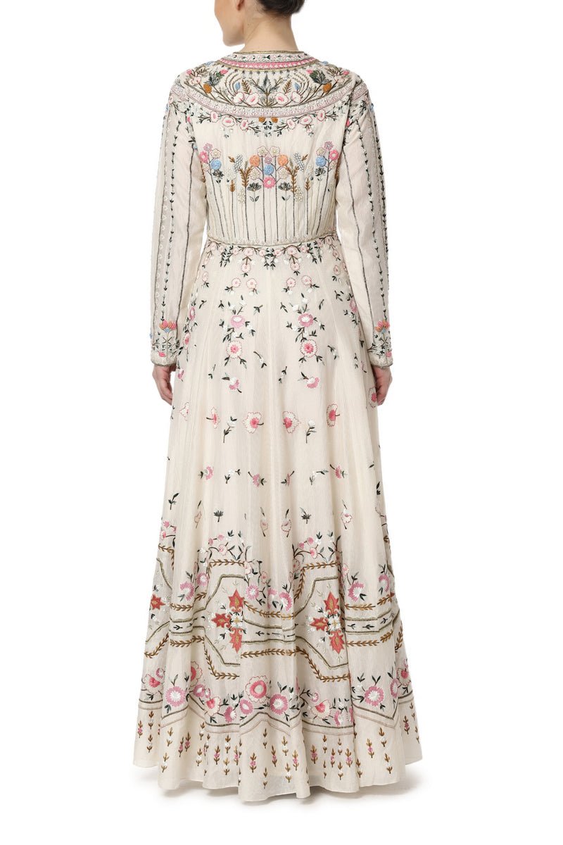 Floral Embroidered Jacket Dress - samantchauhan