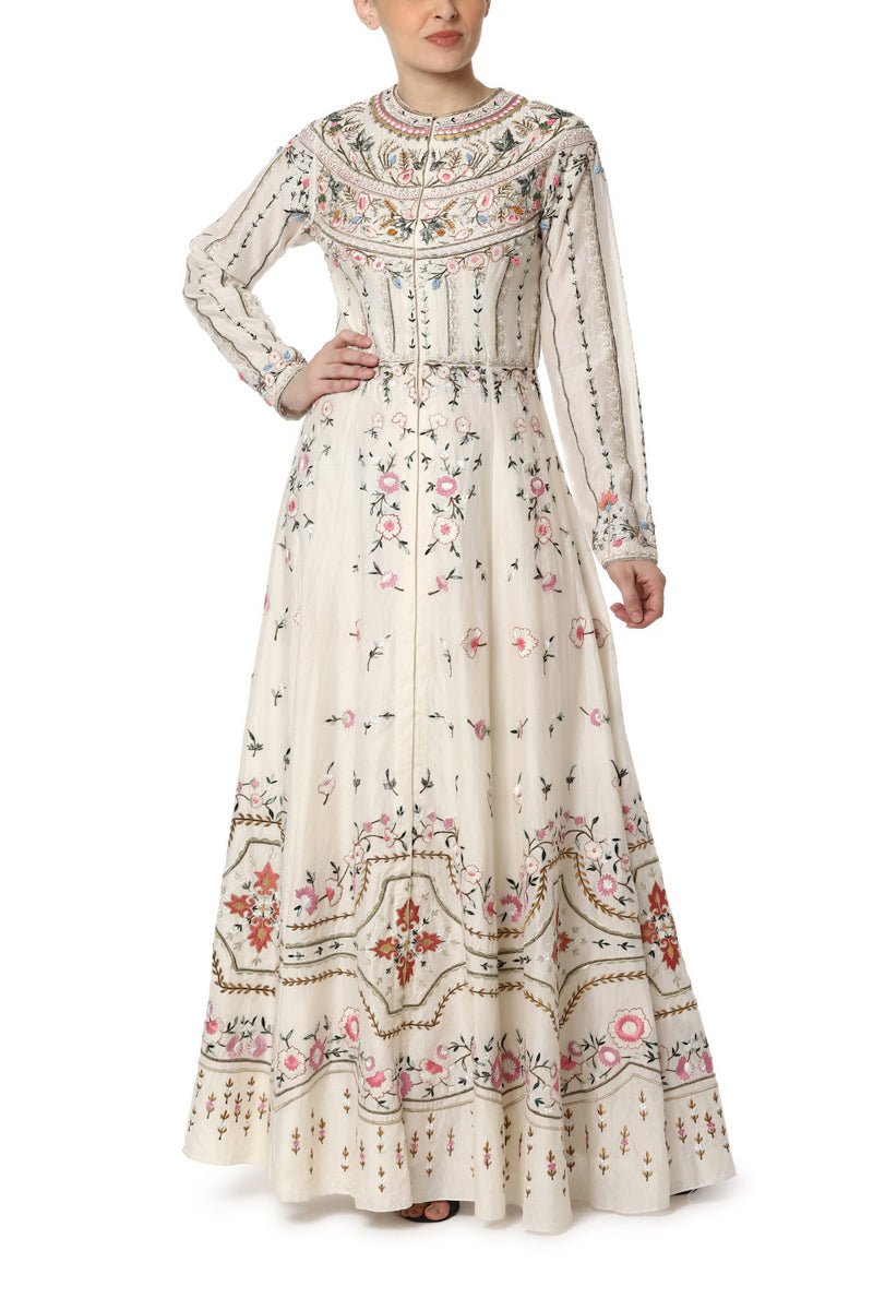 Floral Embroidered Jacket Dress - samantchauhan