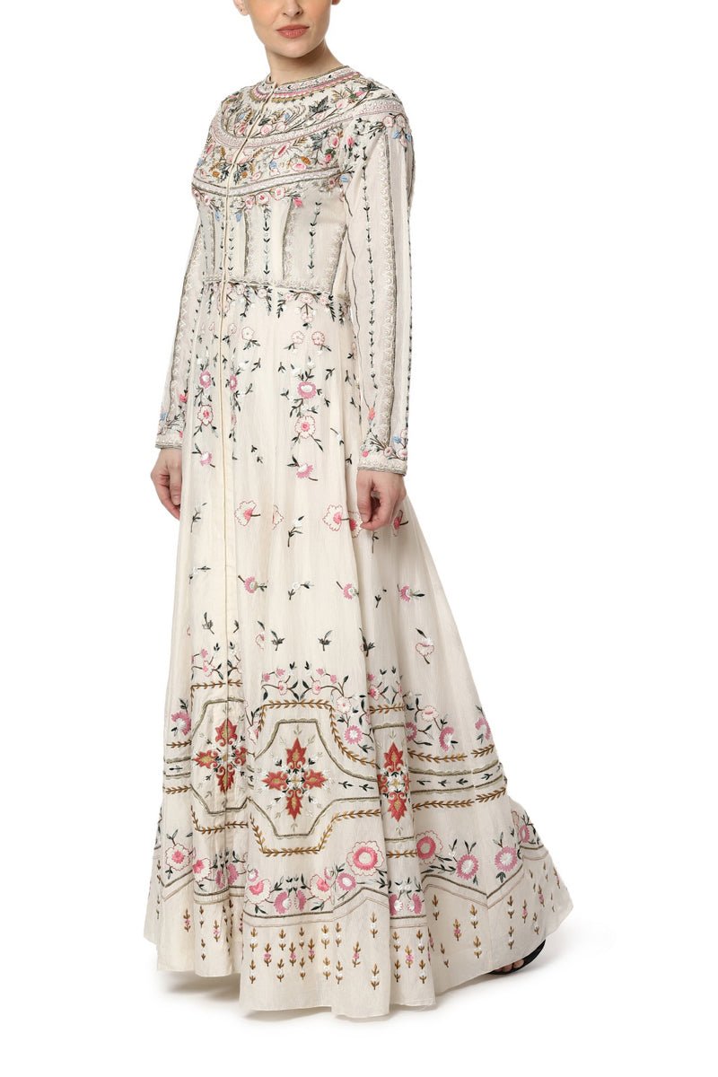Floral Embroidered Jacket Dress - samantchauhan