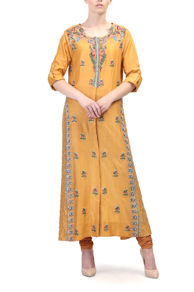 Floral Embroidered Straight Kurta - samantchauhan