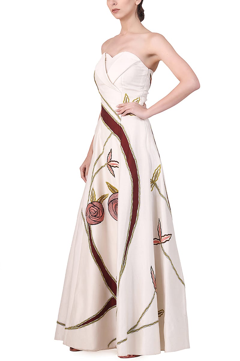 Front - opening Embellished Gown - samantchauhan