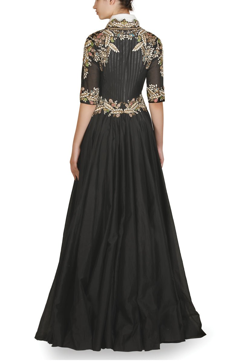 Front - Opening Embellished Gown - samantchauhan