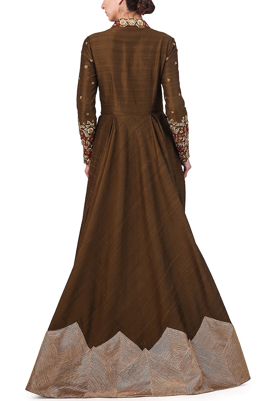 Front - Opening Embroidered Gown - samantchauhan