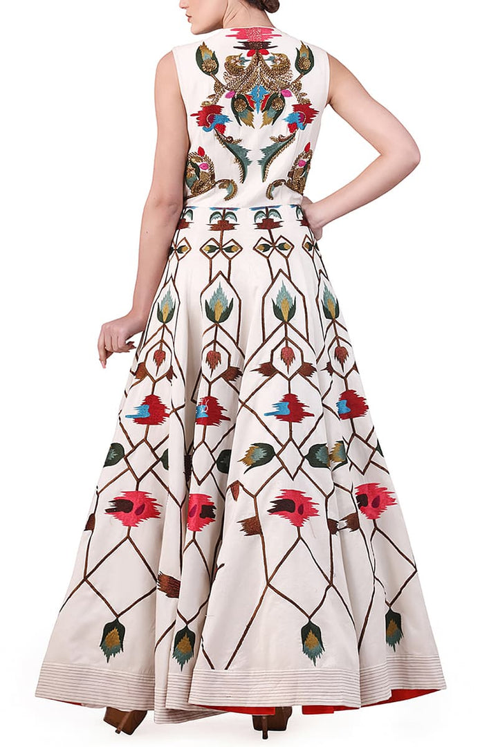 Front - opening Embroidered Gown - samantchauhan