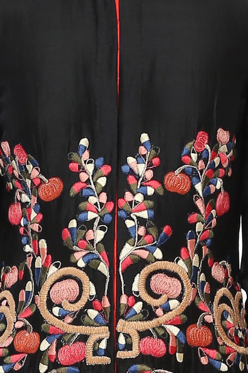 Front - opening Embroidered Gown - samantchauhan