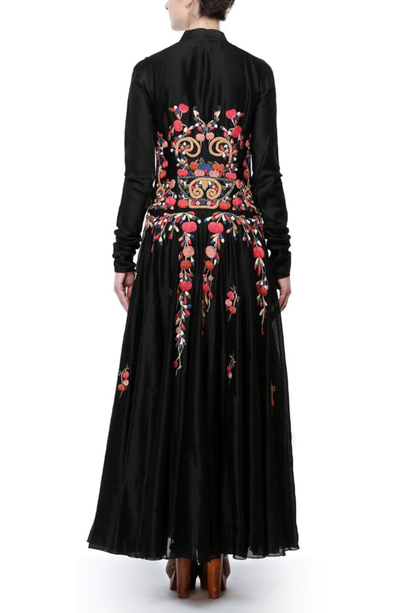 Front - opening Embroidered Gown - samantchauhan
