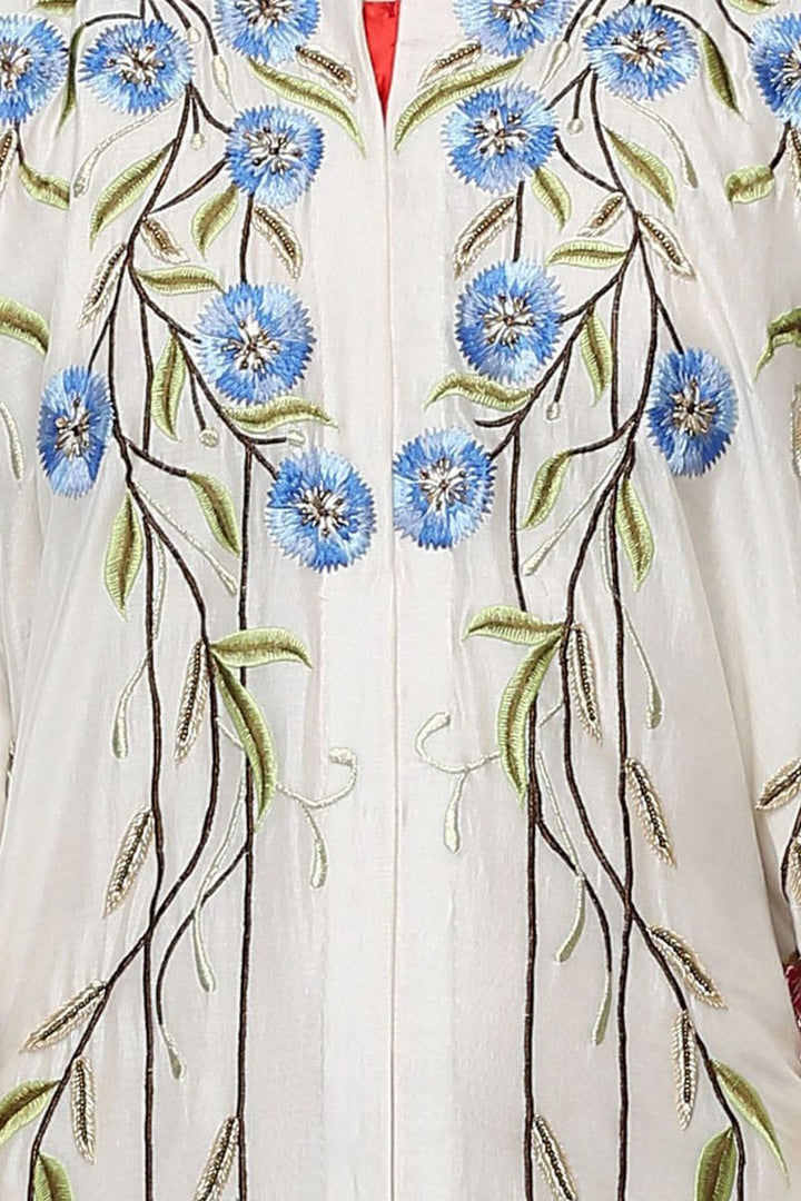 Front - Opening Embroidered Kaftan - samantchauhan