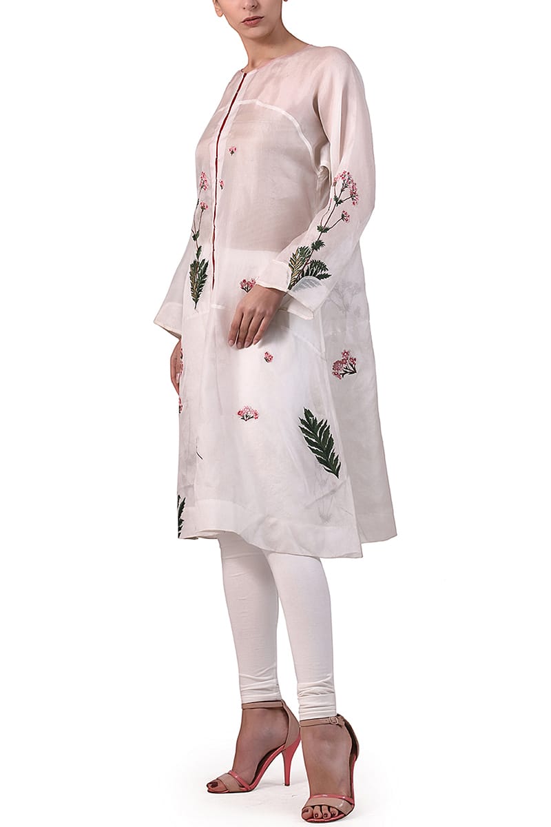 Front - opening Embroidered Kurta - samantchauhan