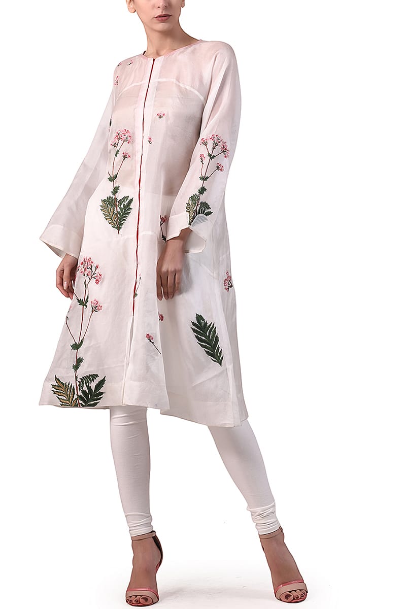 Front - opening Embroidered Kurta - samantchauhan
