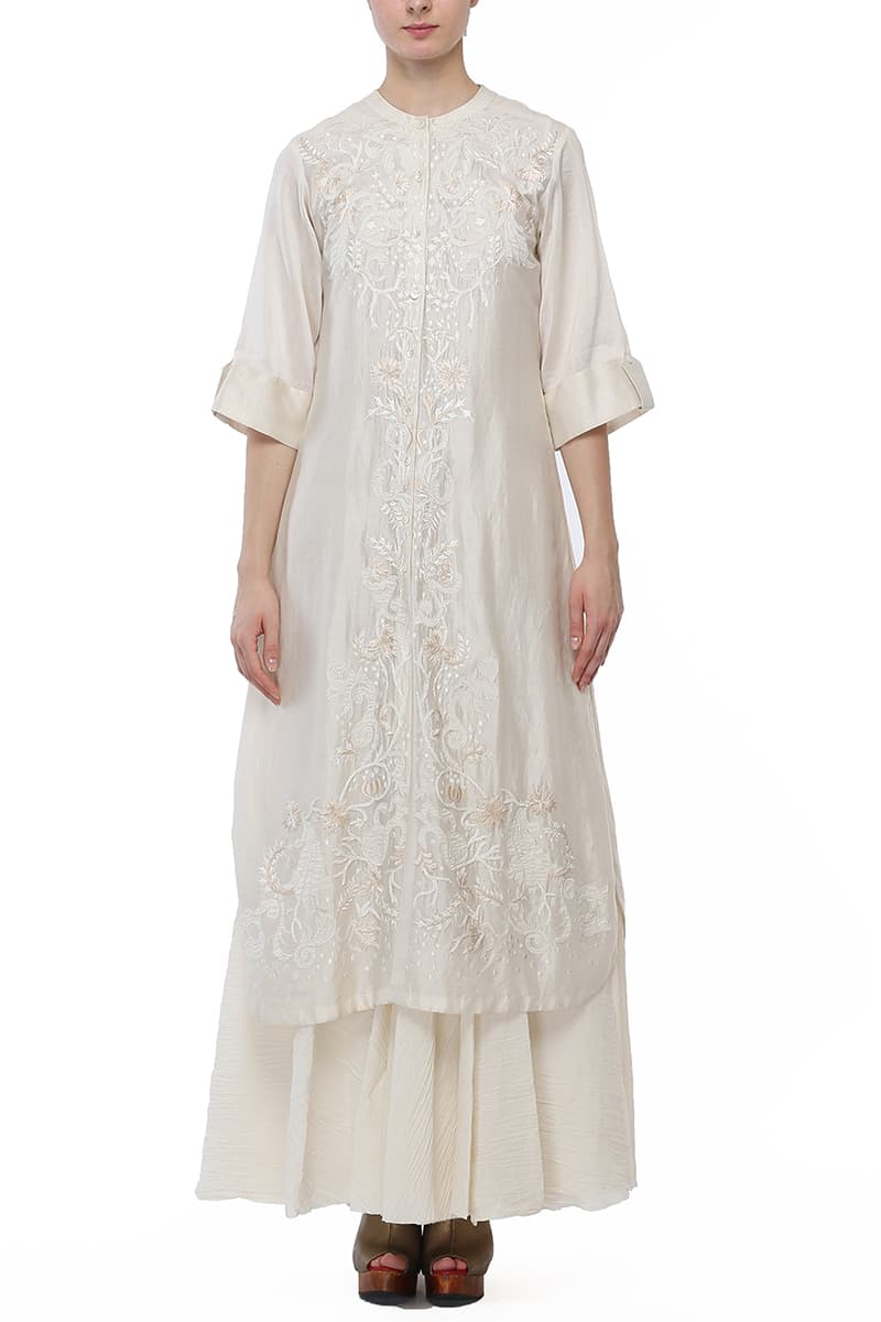 Front - opening Embroidered Kurta & Inner - samantchauhan