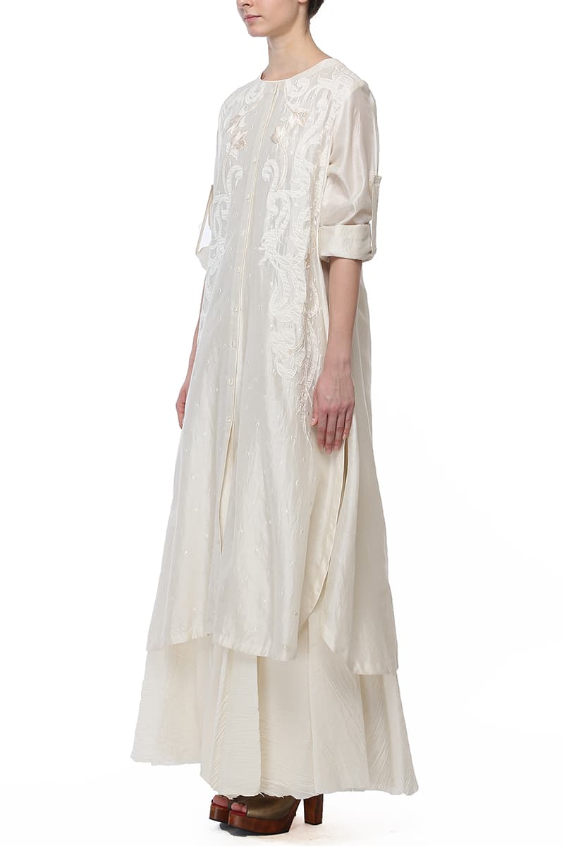 Front - opening Embroidered Kurta &amp; Inner - samantchauhan