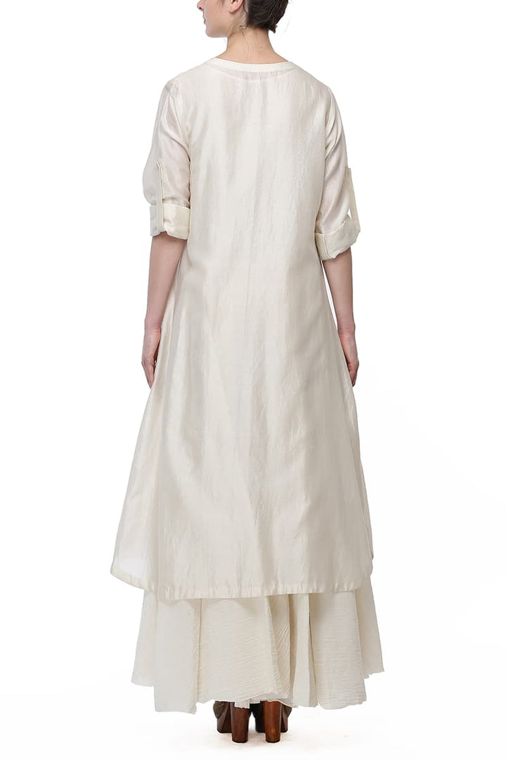 Front - opening Embroidered Kurta &amp; Inner - samantchauhan