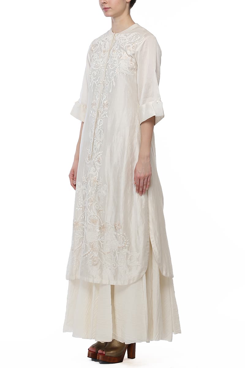 Front - opening Embroidered Kurta & Inner - samantchauhan