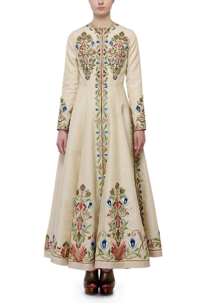 Front - Opening Fit & Flare Gown - samantchauhan