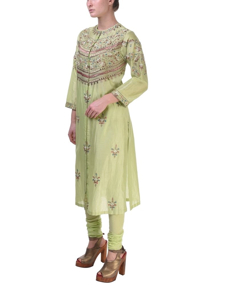 Front - Opening Kurta & Tie - Dye Dupatta - samantchauhan