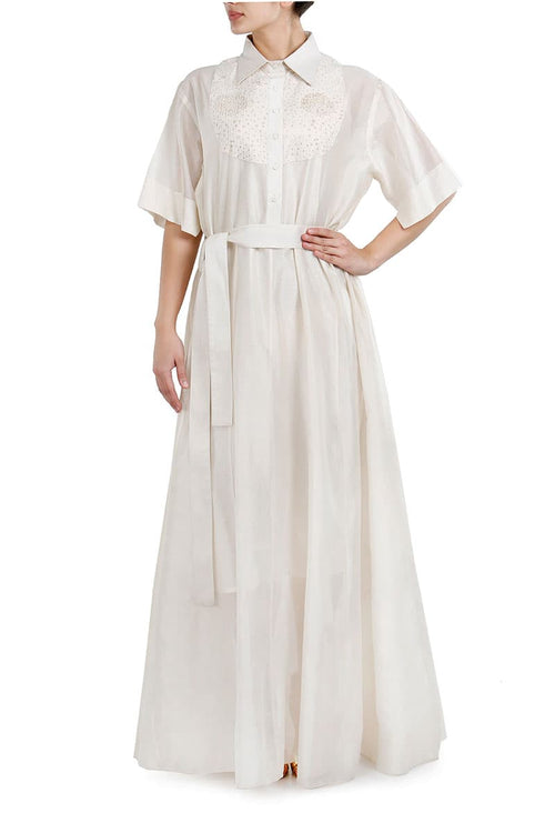 Front Tie - up Burn - effect Dress - samantchauhan