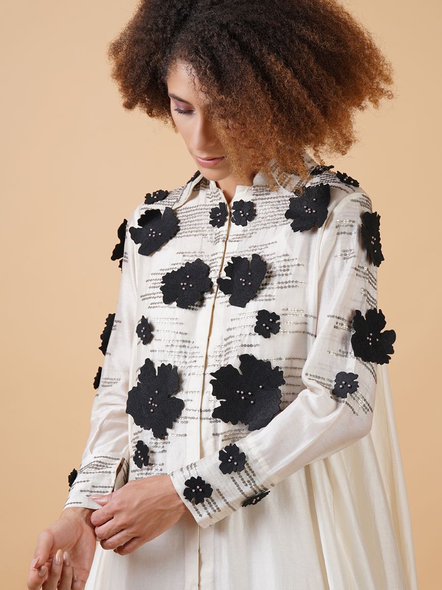 Here is Featured as glazy kaftan cotton silk dress that has collared neck - samantchauhan Apparel & Accessories