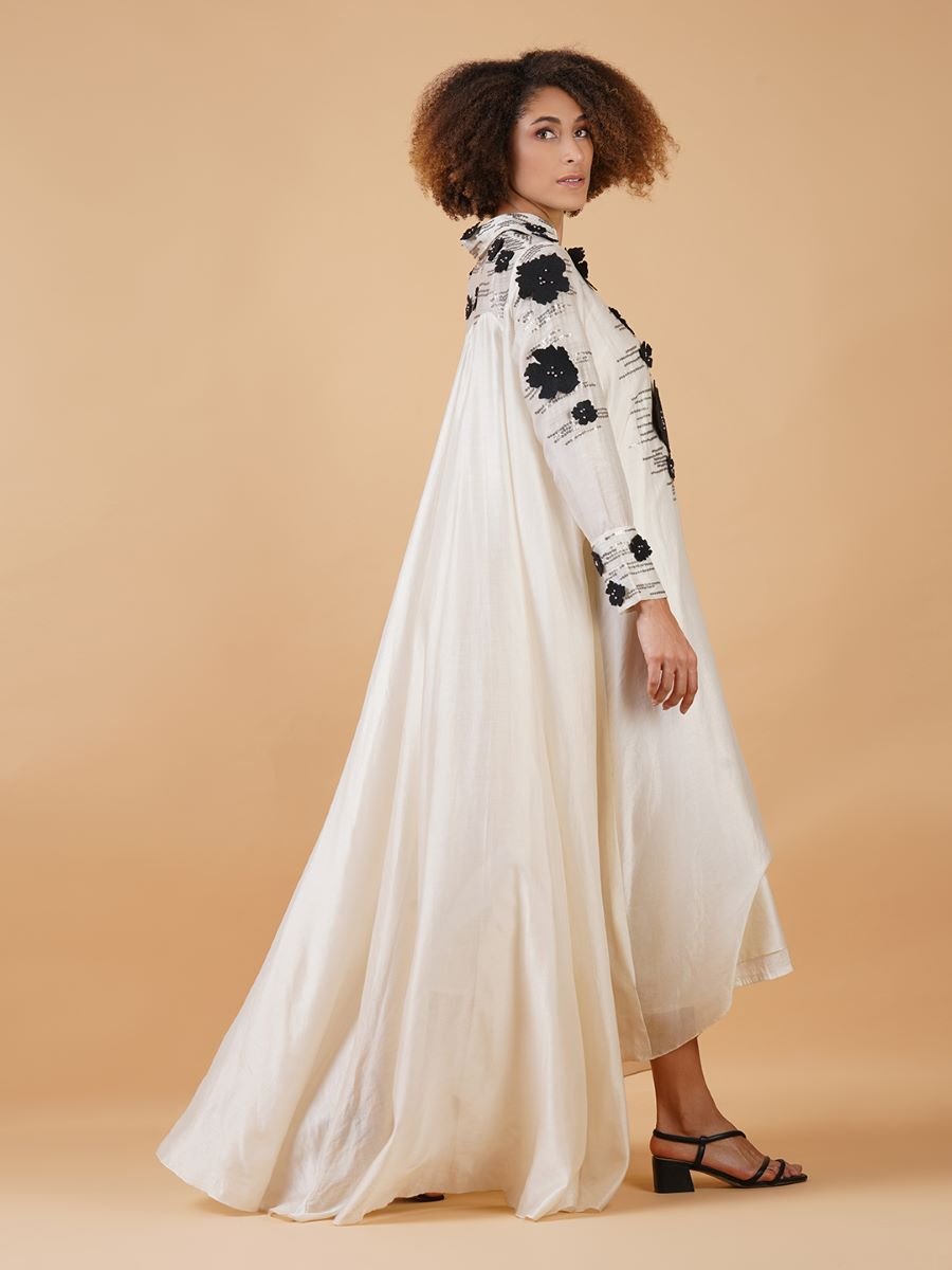 Here is Featured as glazy kaftan cotton silk dress that has collared neck - samantchauhan Apparel & Accessories