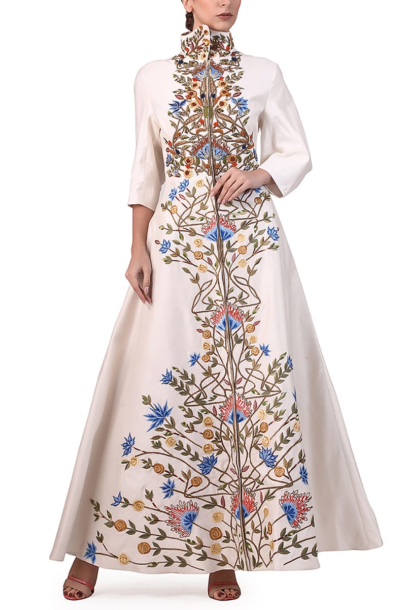 High - Collared Jacket Gown - samantchauhan