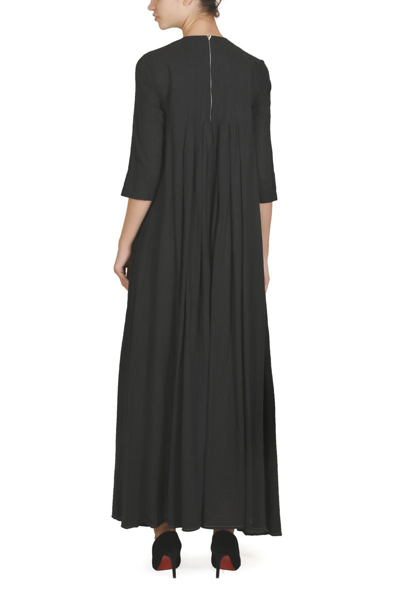 Inverted - Pleats Long Dress - samantchauhan