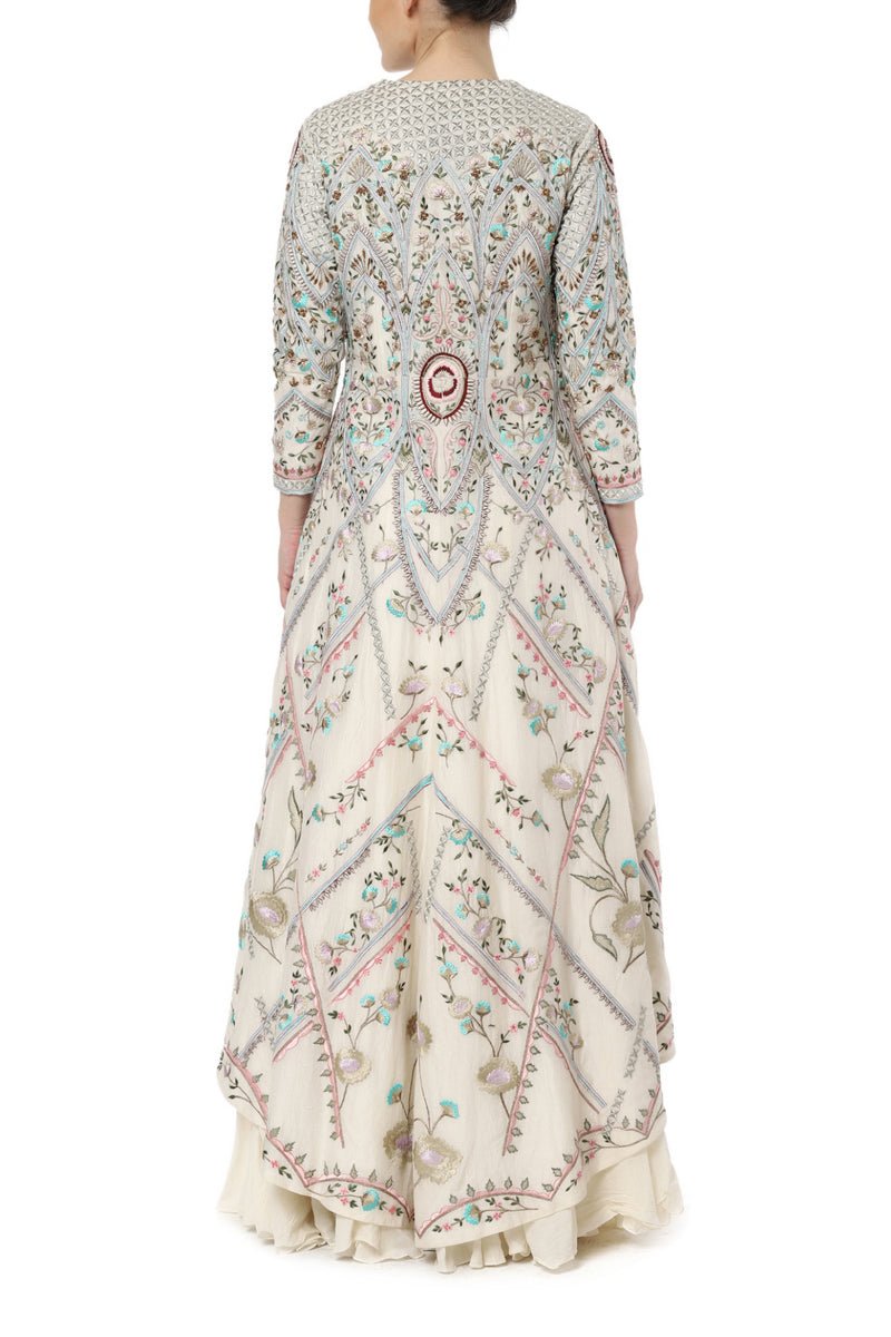 Jacket Kurta with High Low Hemline - samantchauhan