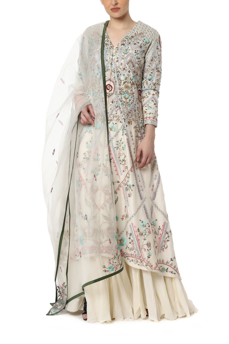Jacket Kurta with High Low Hemline - samantchauhan