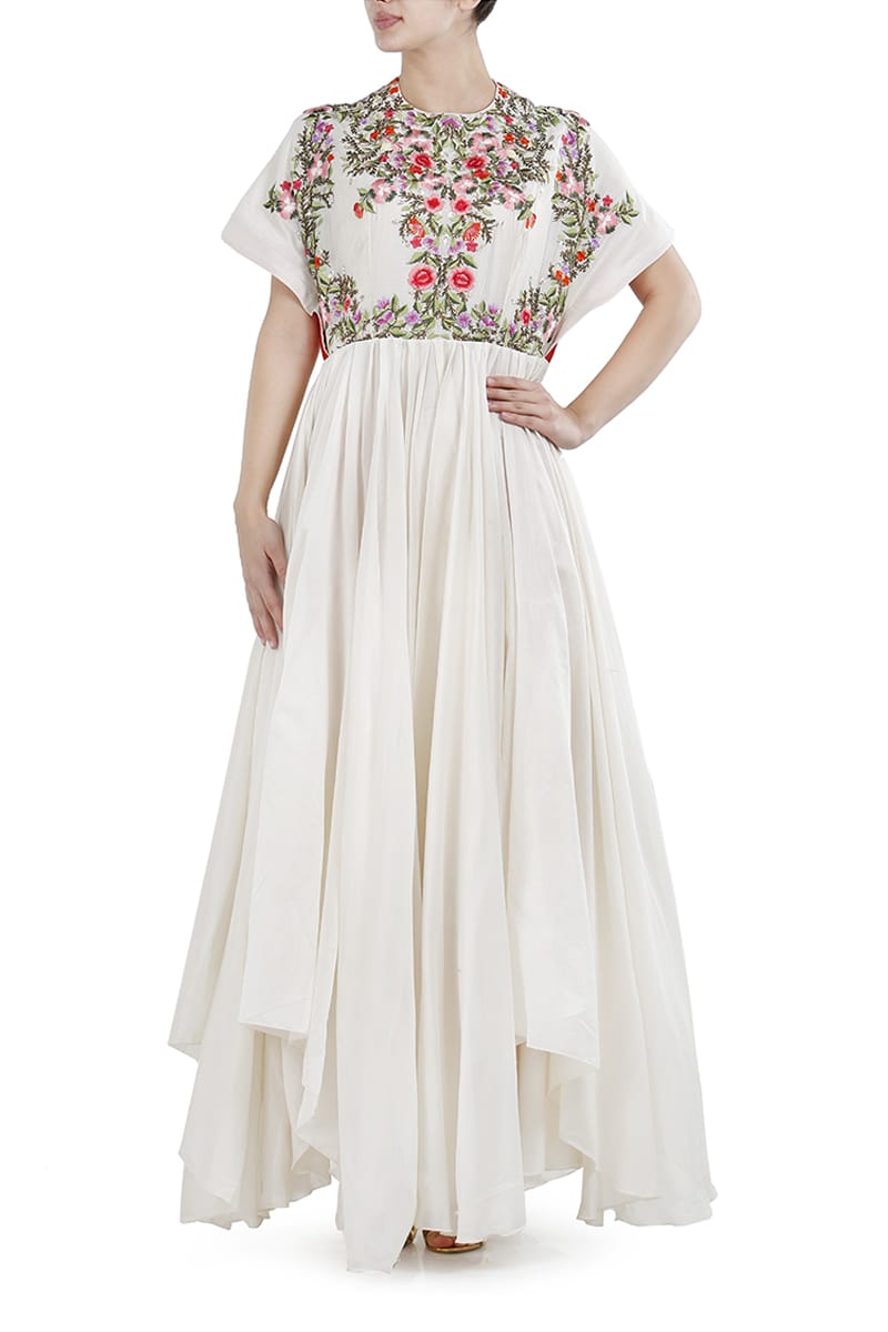 Kimono Sleeved Asymmetric Dress - samantchauhan