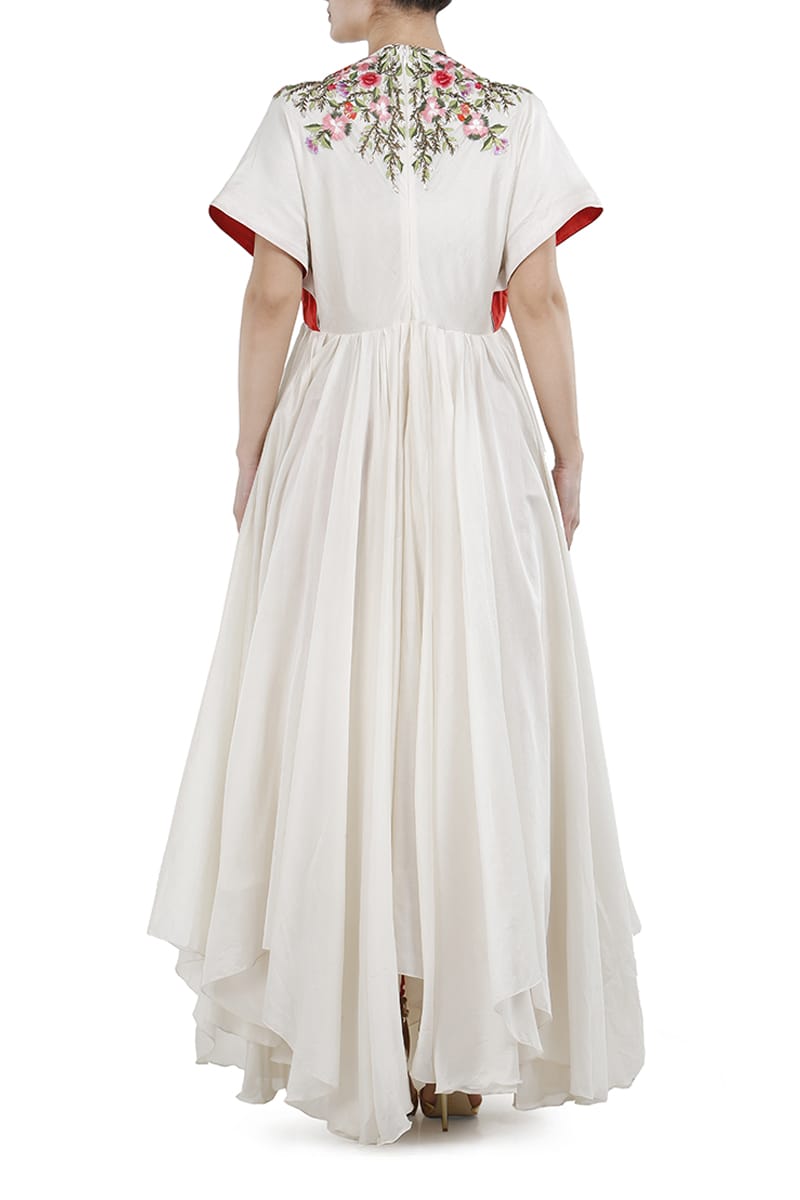 Kimono Sleeved Asymmetric Dress - samantchauhan