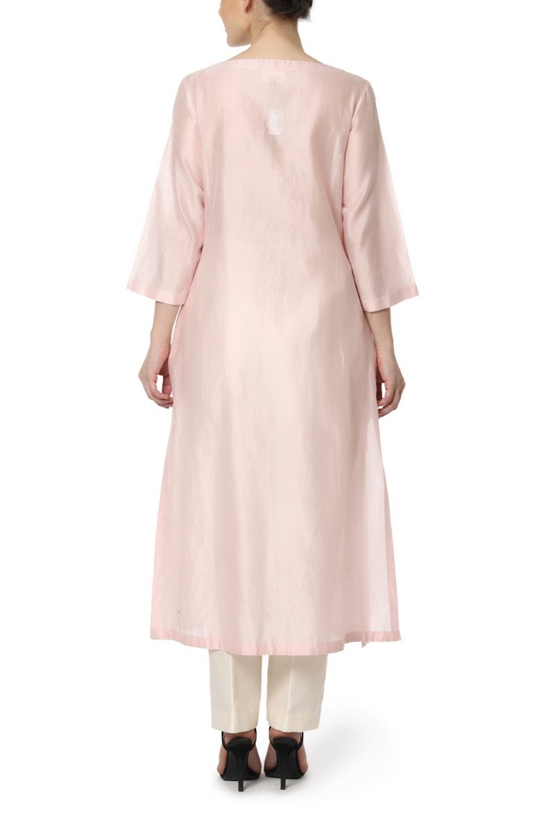 Kurta with Flower Embroidery - samantchauhan