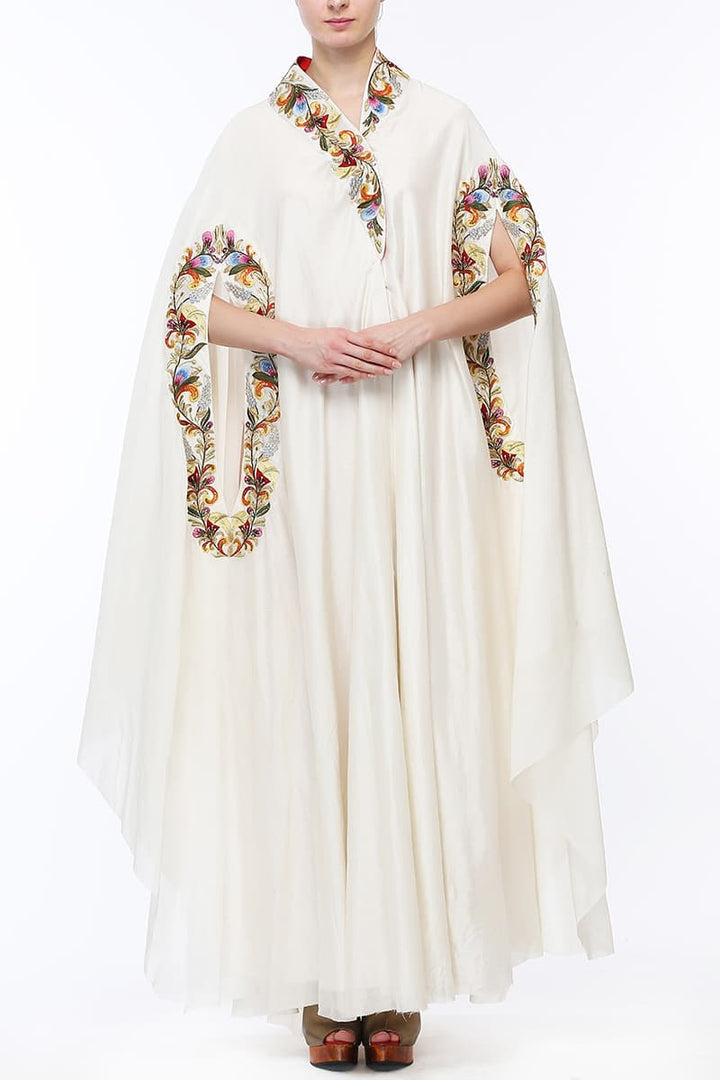 Lapelled - Collared Embroidered Kaftan - samantchauhan