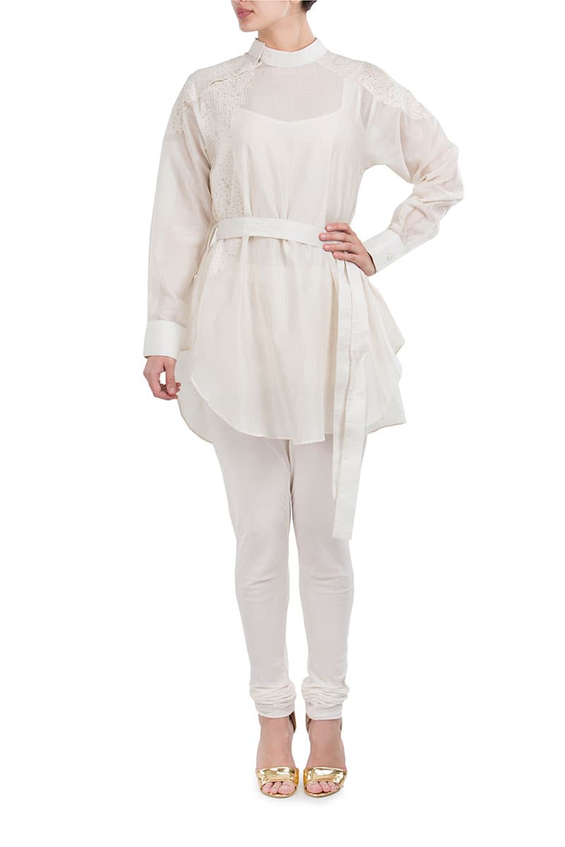 Mandarin Collar Short Kurta - samantchauhan