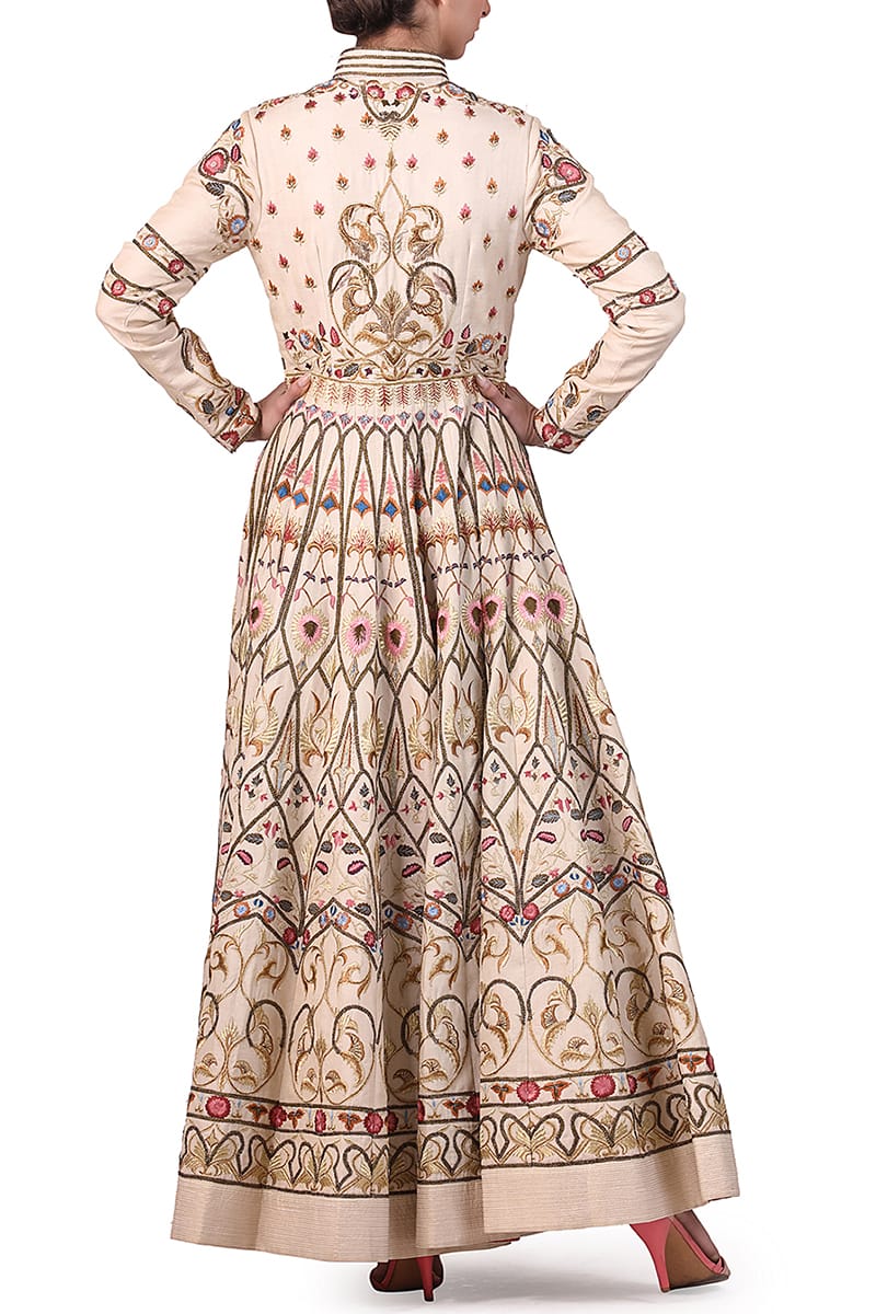 Mandarin Collared Embroidered Kurta - samantchauhan