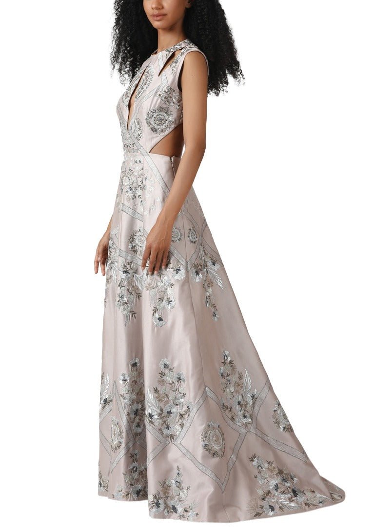 Neck & back cutout gown - samantchauhan