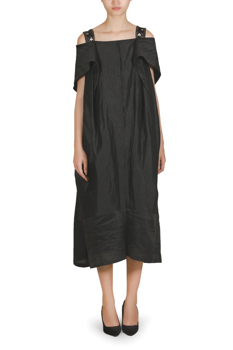 Off - Shoulder Flap Dress - samantchauhan