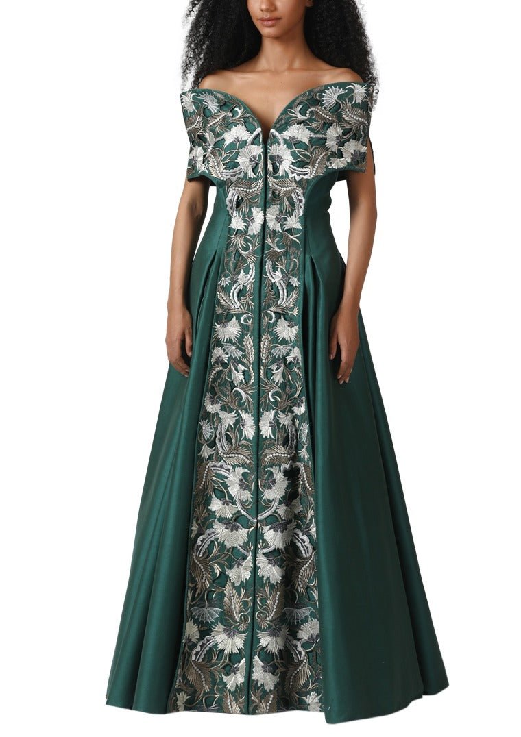 Off shoulder peplum gown - samantchauhan