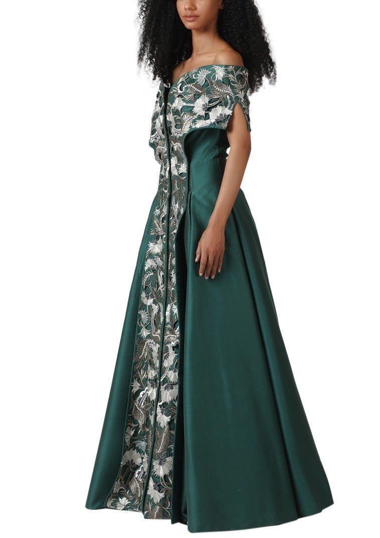 Off shoulder peplum gown - samantchauhan