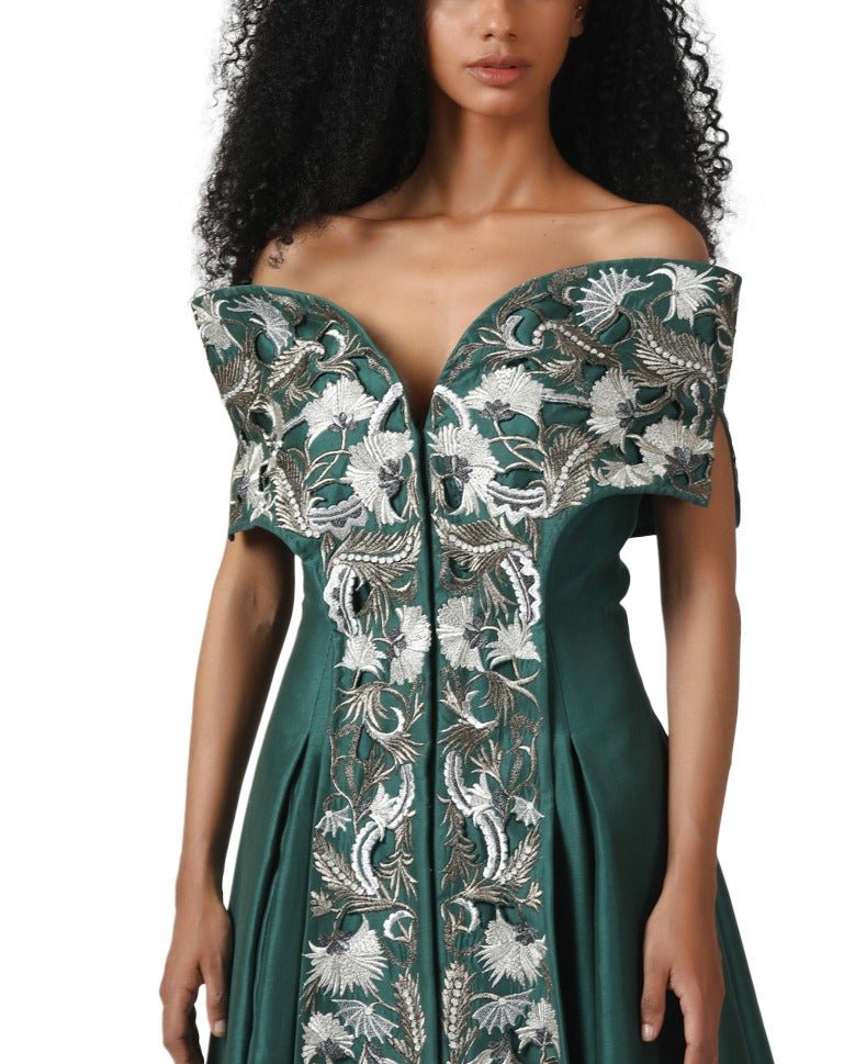 Off shoulder peplum gown - samantchauhan