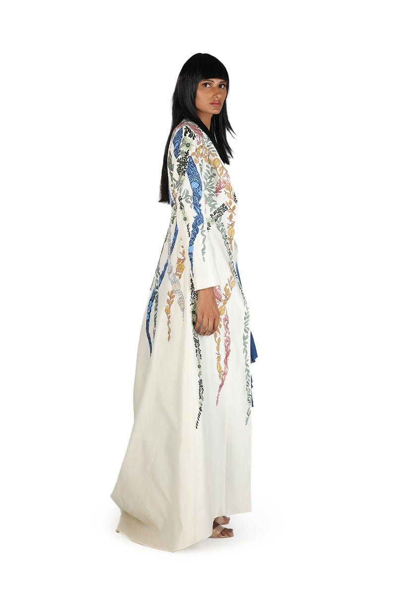Ombre cotton tube dress along with embroidered cotton - silk jacket - samantchauhan Dresses