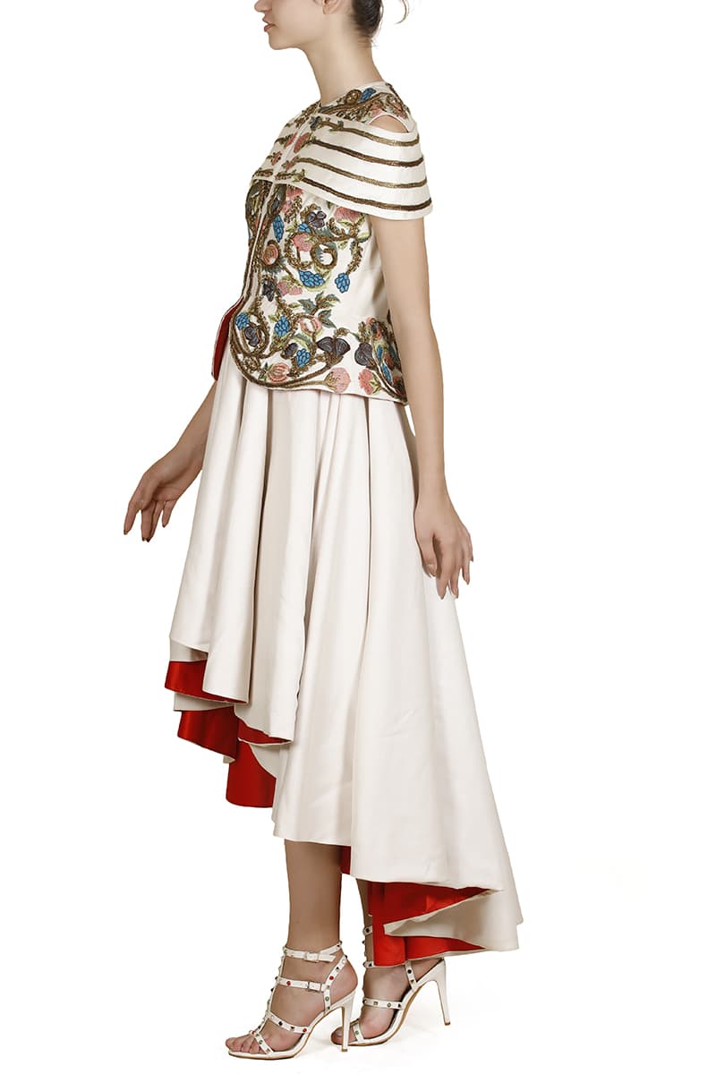Overlap Embroidered Jacket Gown - samantchauhan