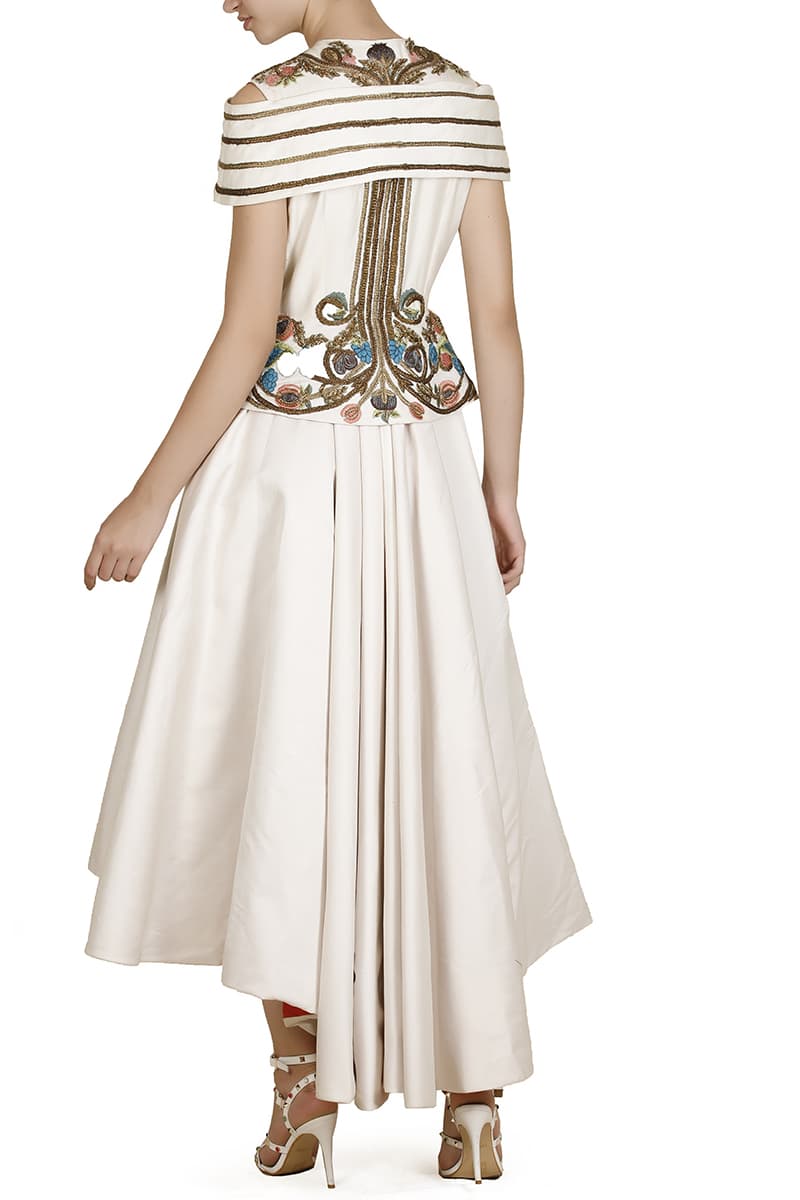 Overlap Embroidered Jacket Gown - samantchauhan