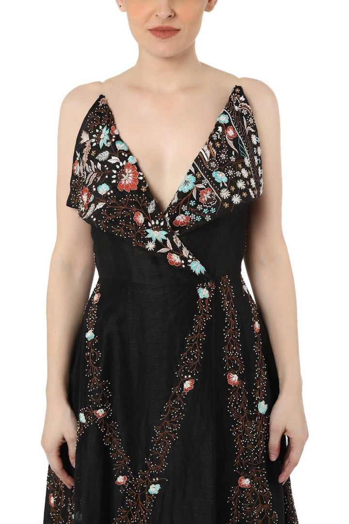 Overlap neck gown - samantchauhan